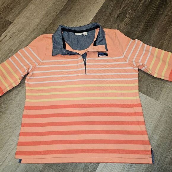 L.L.Bean Ombre Striped Sweater Women's size Medium 100% cotton - Picture 1 of 7